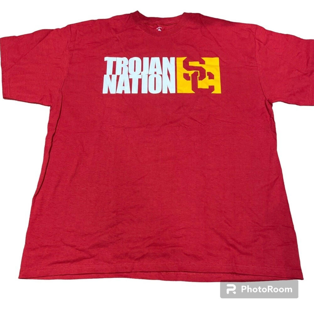 Mens USC Trojan Nation Shirt Size 2XL Team Trojan Red NWT